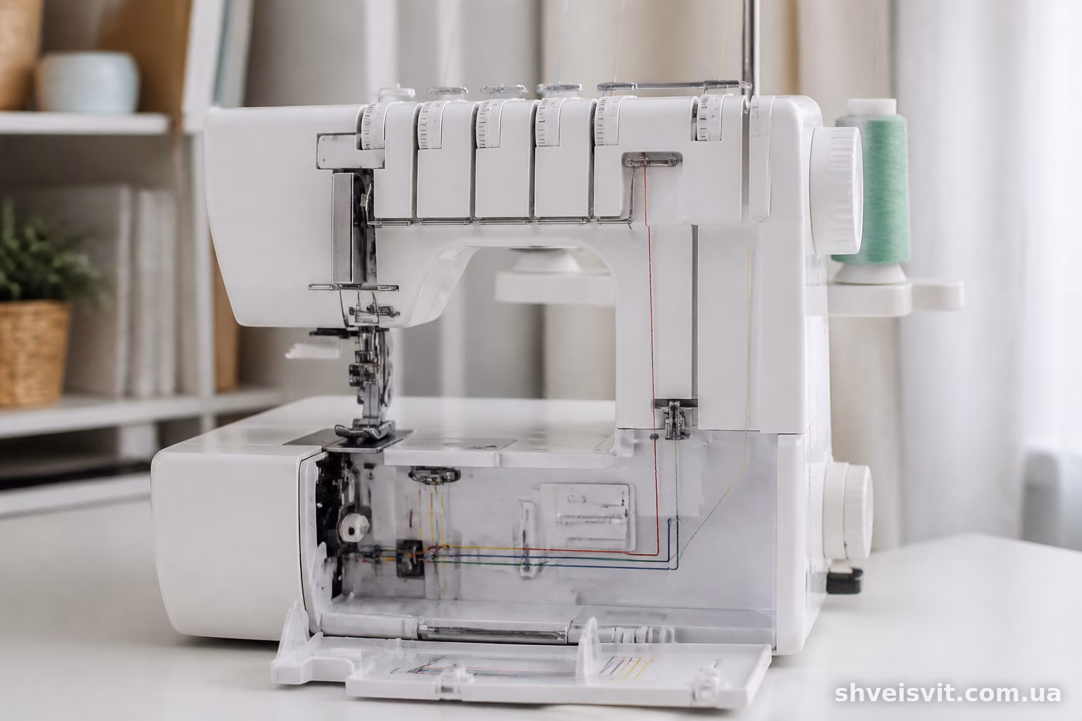 Janome CoverPro 2000CPX: як заправити нитки